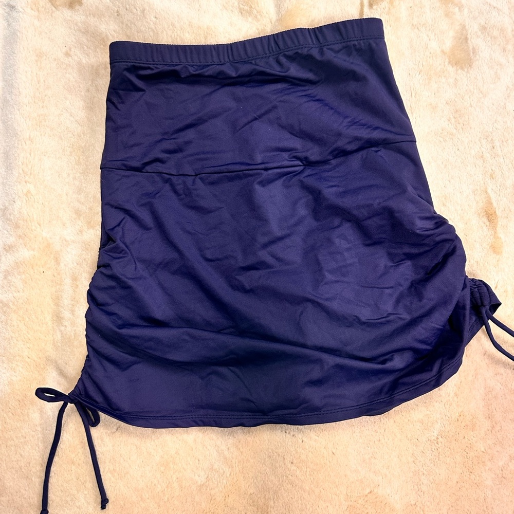 Anne Cole Navy Swim Skort with Side Ties